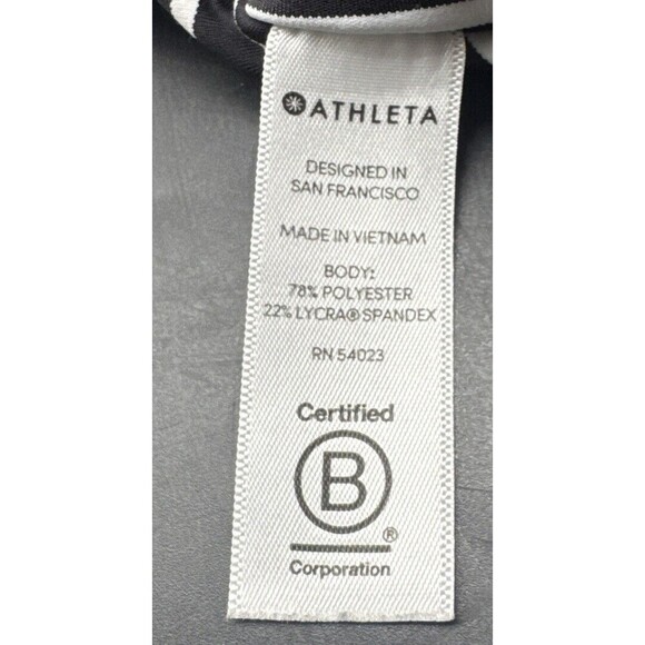 Athleta Leggings BLACK WHITE Stripe Contender 7/8 Tight Powerlift Pockets Sz XS - Picture 11 of 12